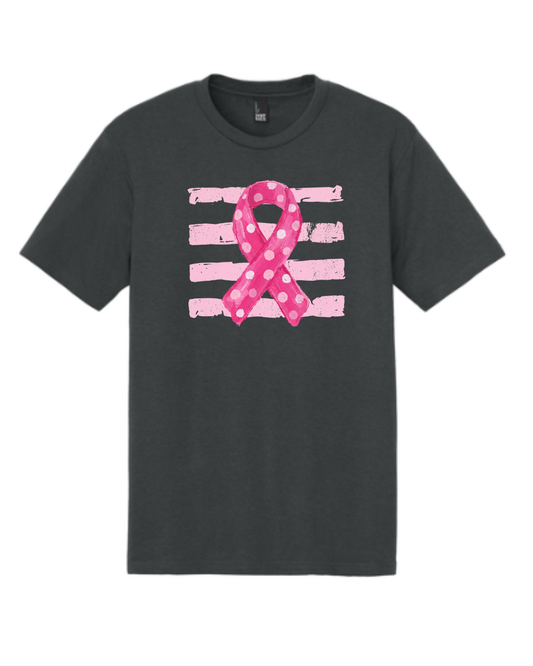 Pink Ribbon with Stripes