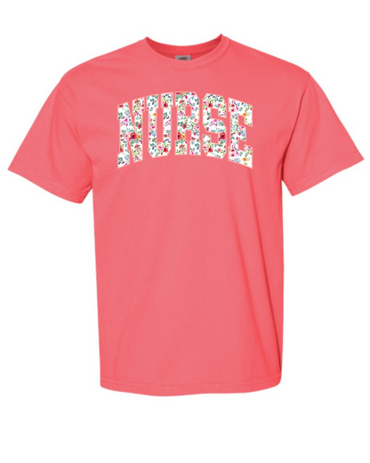 Floral Nurse T-Shirt