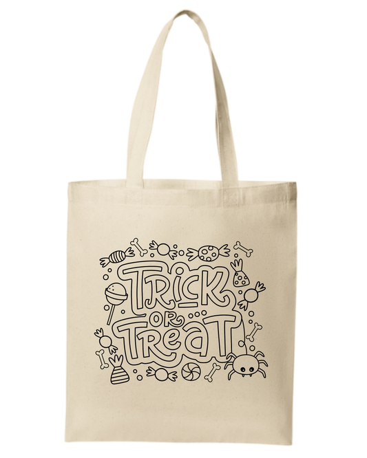 Color Me Canvas Tote- Trick or Treat Bag!