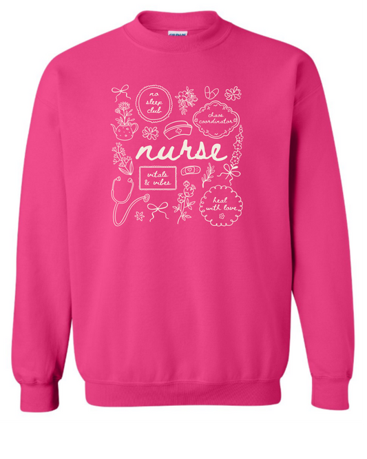 Cottagecore Floral Nurse Sweatshirt
