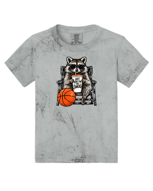 Just here for the snacks Raccoon- Color Blast T Shirt