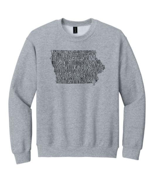 Iowa Counties- Sport Grey Gildan Sweatshirt