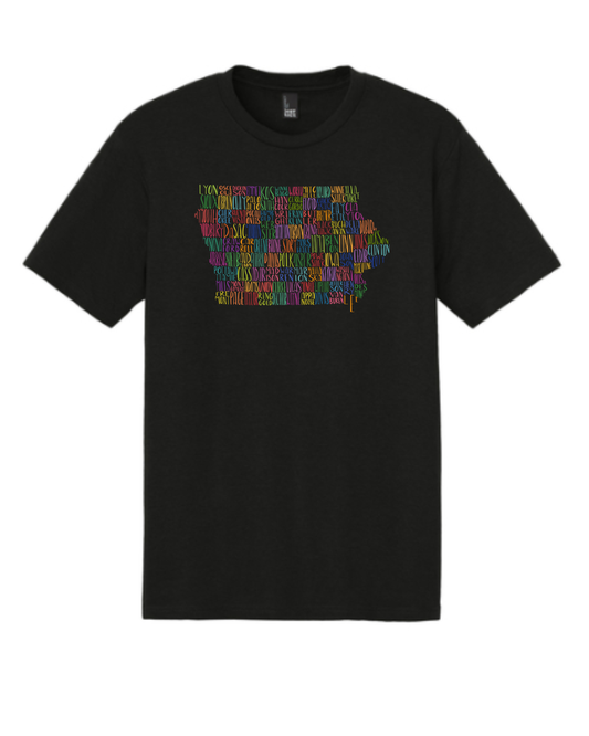 Iowa Counties- District Triblend T-Shirt- Black