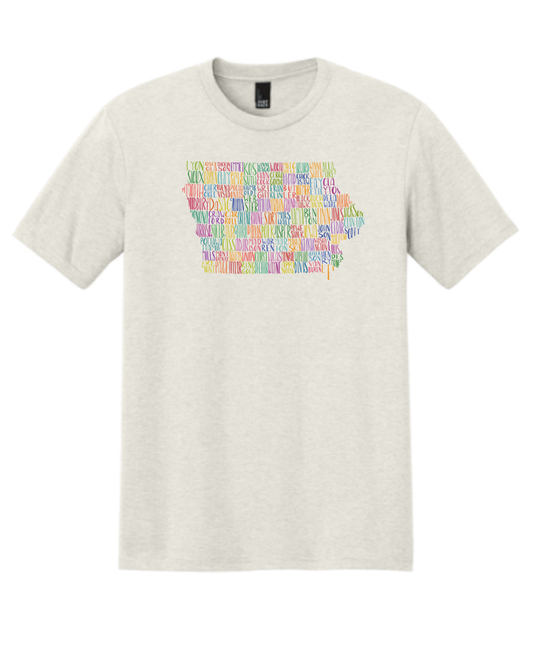 Iowa Counties- District Triblend T-Shirt- Heather Oatmeal