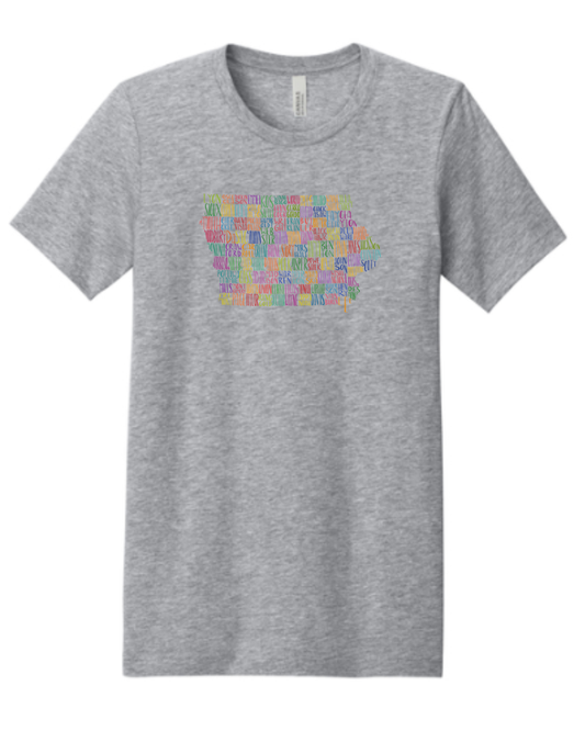 Iowa Counties- Bella Canvas- Athletic Heather