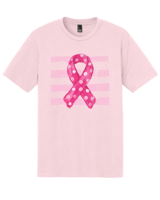 Pink Ribbon with Stripes