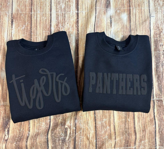 Black on Black Cursive Mascot