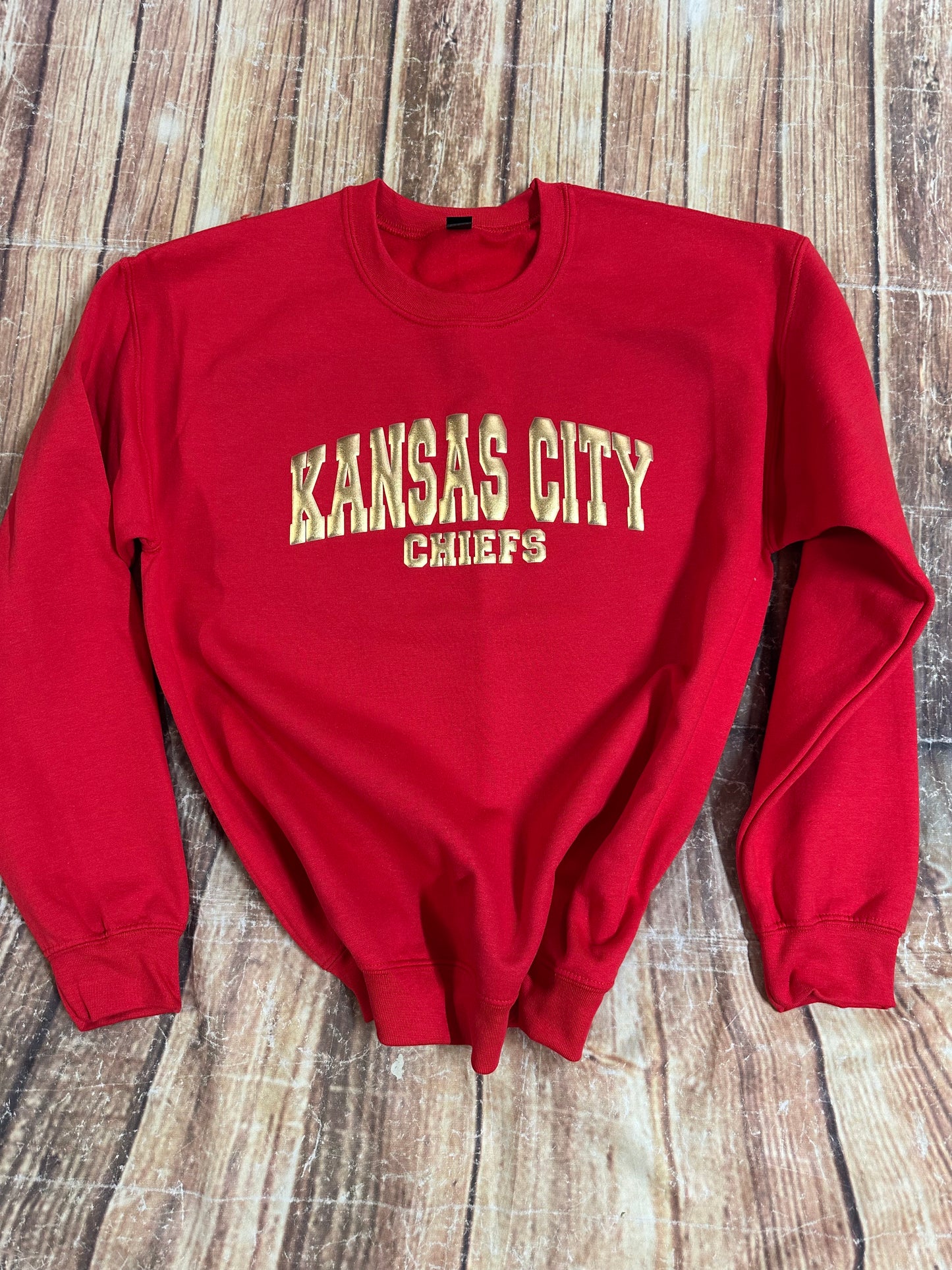 Metallic Gold Puff Sweatshirt Chiefs