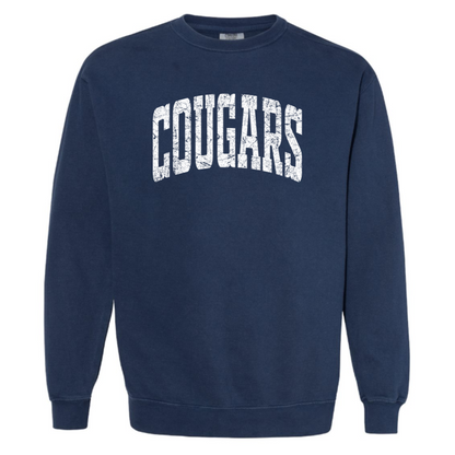Distressed Cougars Comfort Comfort Colors Sweatshirt