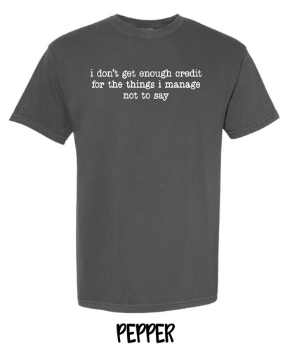 I don't get enough credit