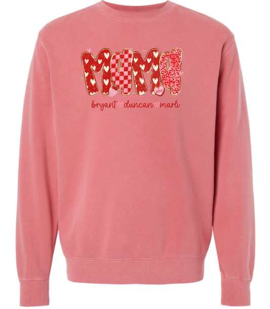 Custom Valentines Mama Sweatshirt