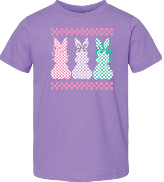 Checkered Bunny Trio Toddler and Youth
