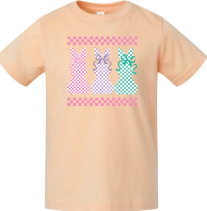 Checkered Bunny Trio Toddler and Youth