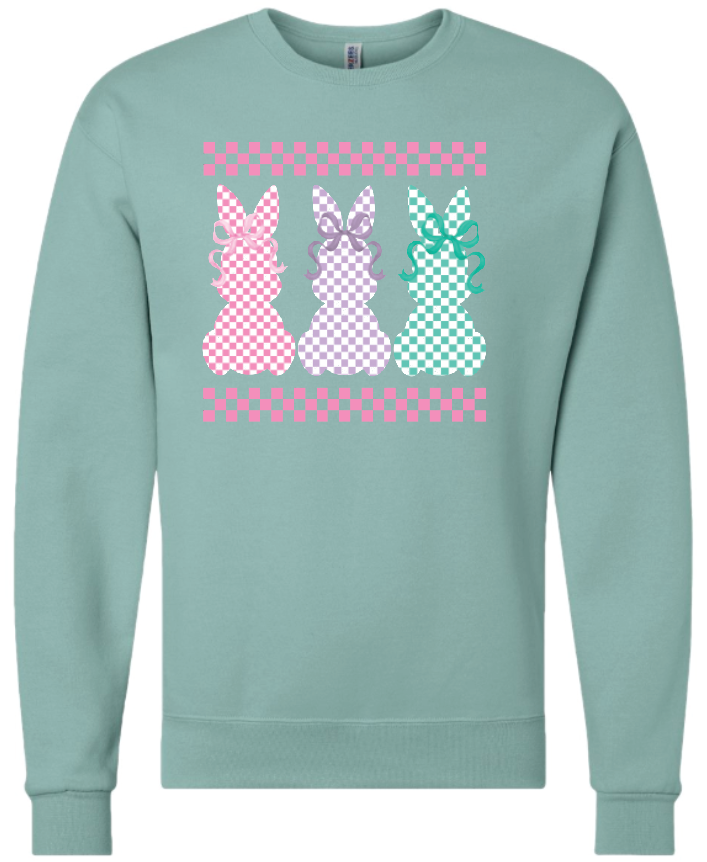 Checkered Bunny Trio Sweatshirt