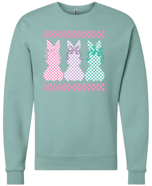 Checkered Bunny Trio Sweatshirt