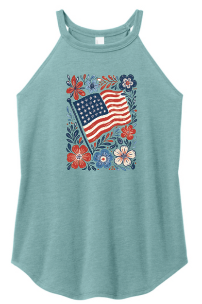 Watercolor Floral Flag