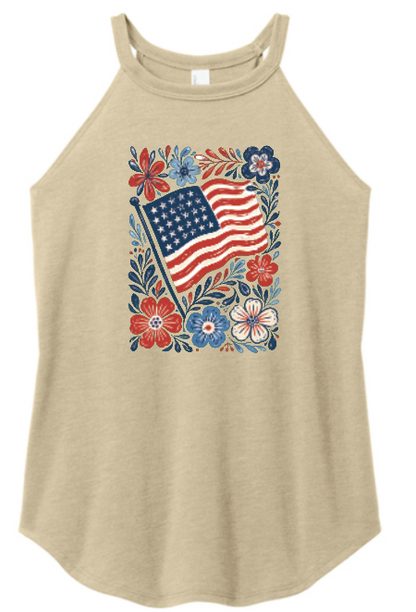 Watercolor Floral Flag