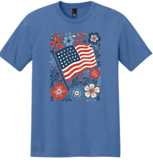 Watercolor Floral Flag